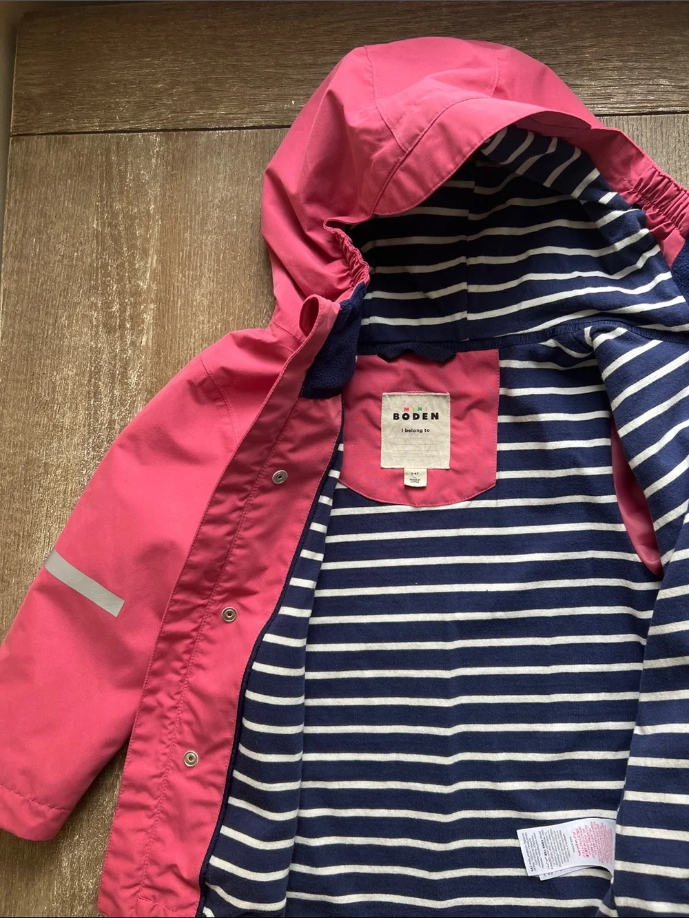 EUC Mini Boden Pink Waterproof Fisherman's Jacket